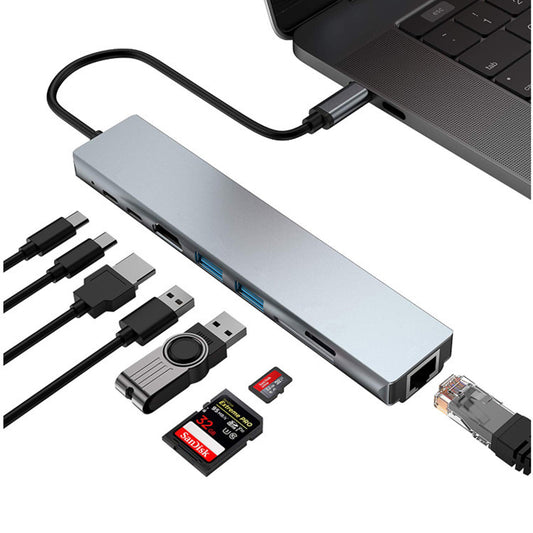 PD Eight-in-one Expansion Dock Usb Docking Station Type-c Hub Splitter